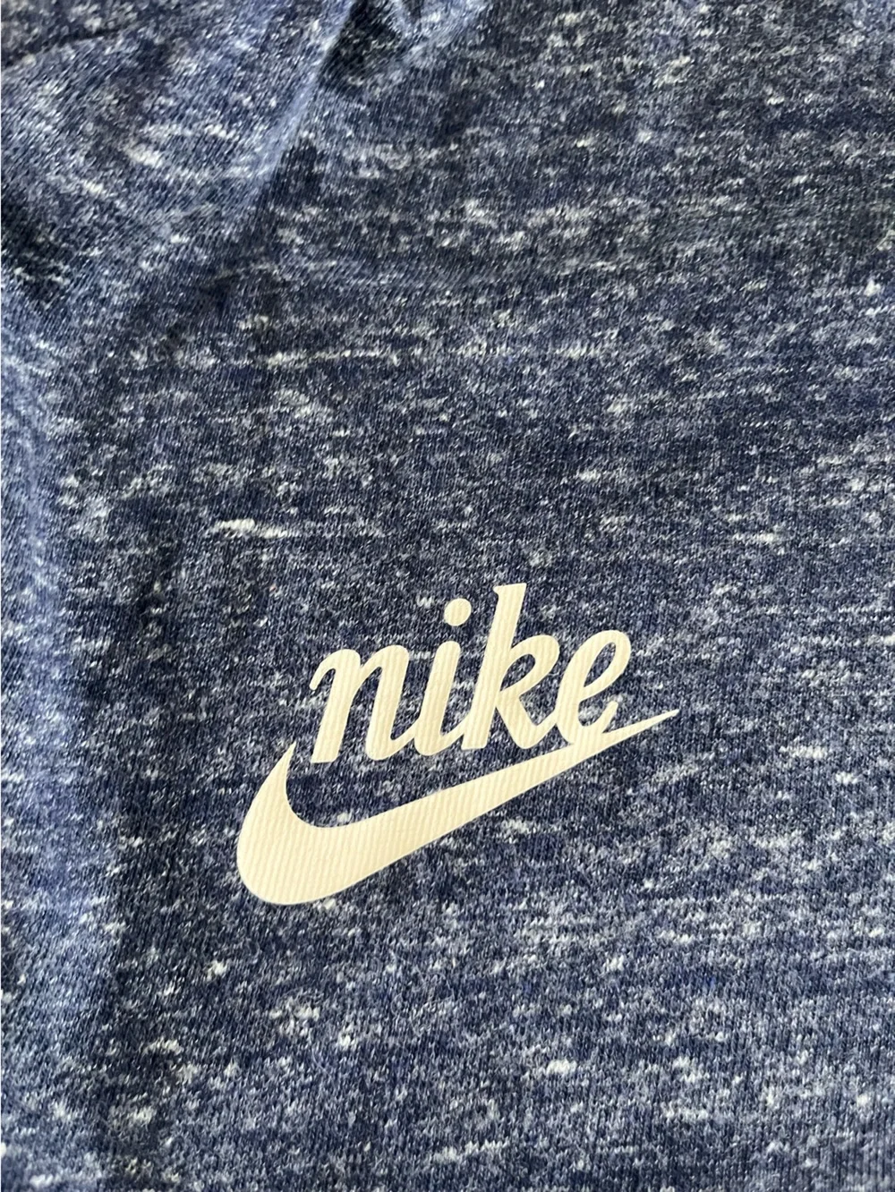 Women’s Nike Heathered Blue Full-Zip Hoodie with Cream Drawcords Size Large